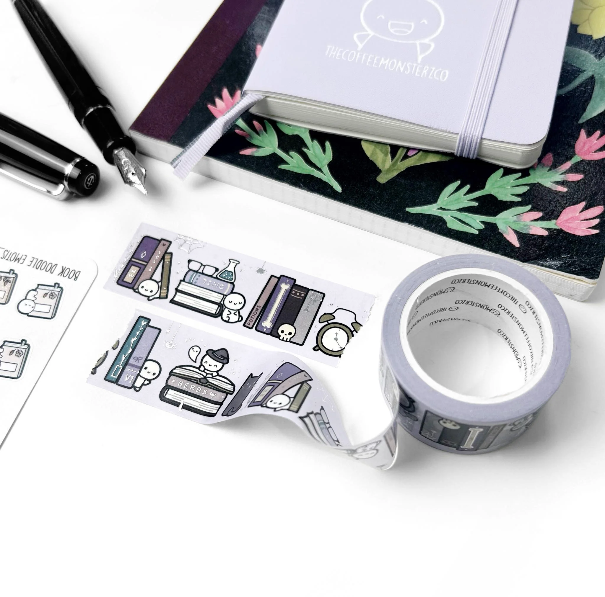 Spooky Bookshelf Washi Tape - 1"