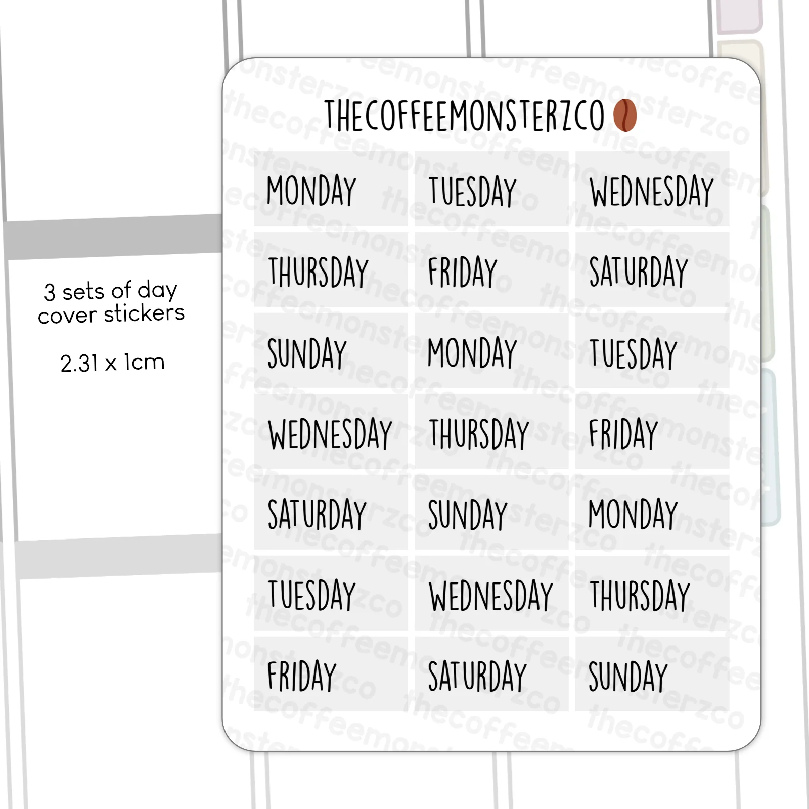 Standard Vertical Date Covers - Image 3