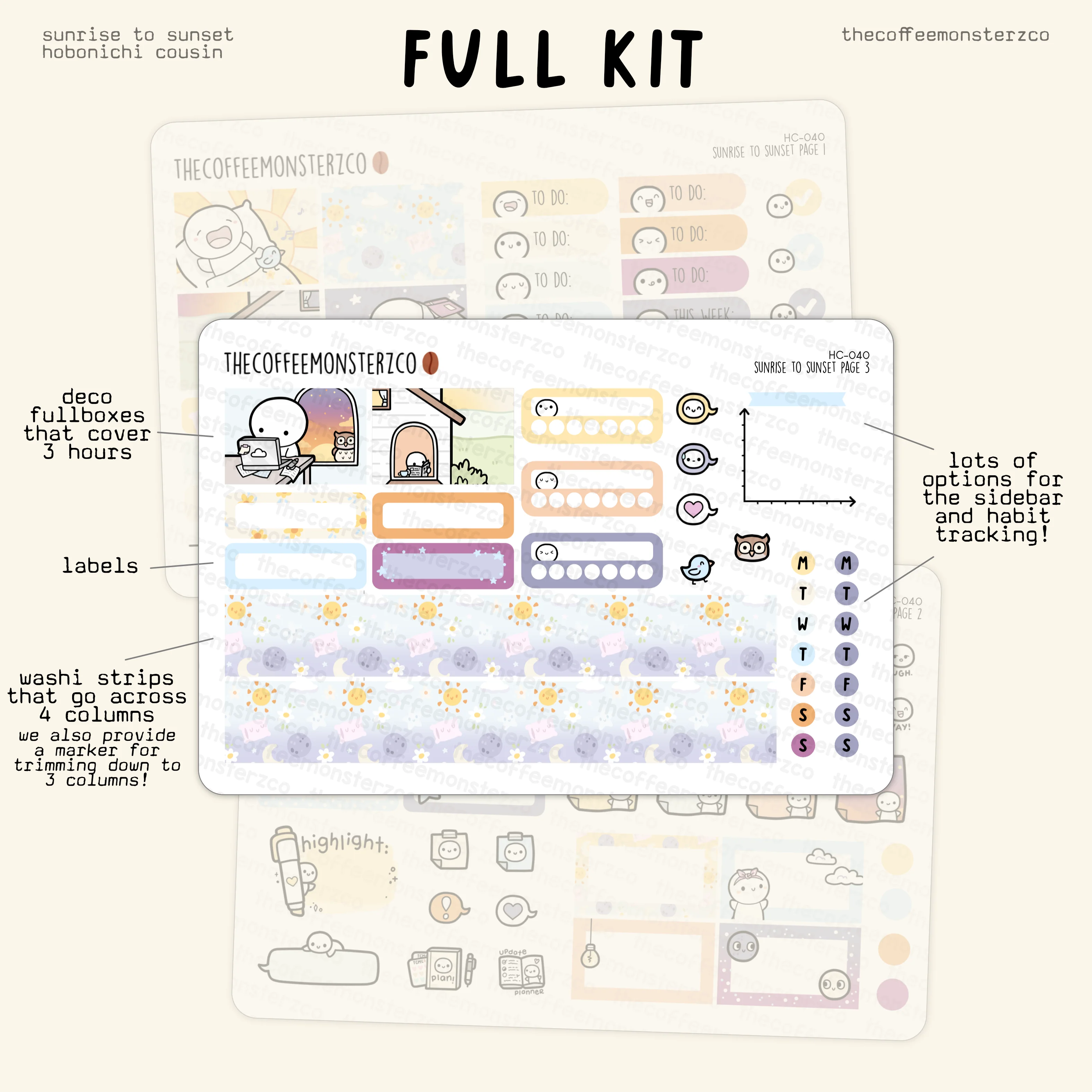 Sunrise To Sunset - Hobonichi Cousin Kit - Image 3