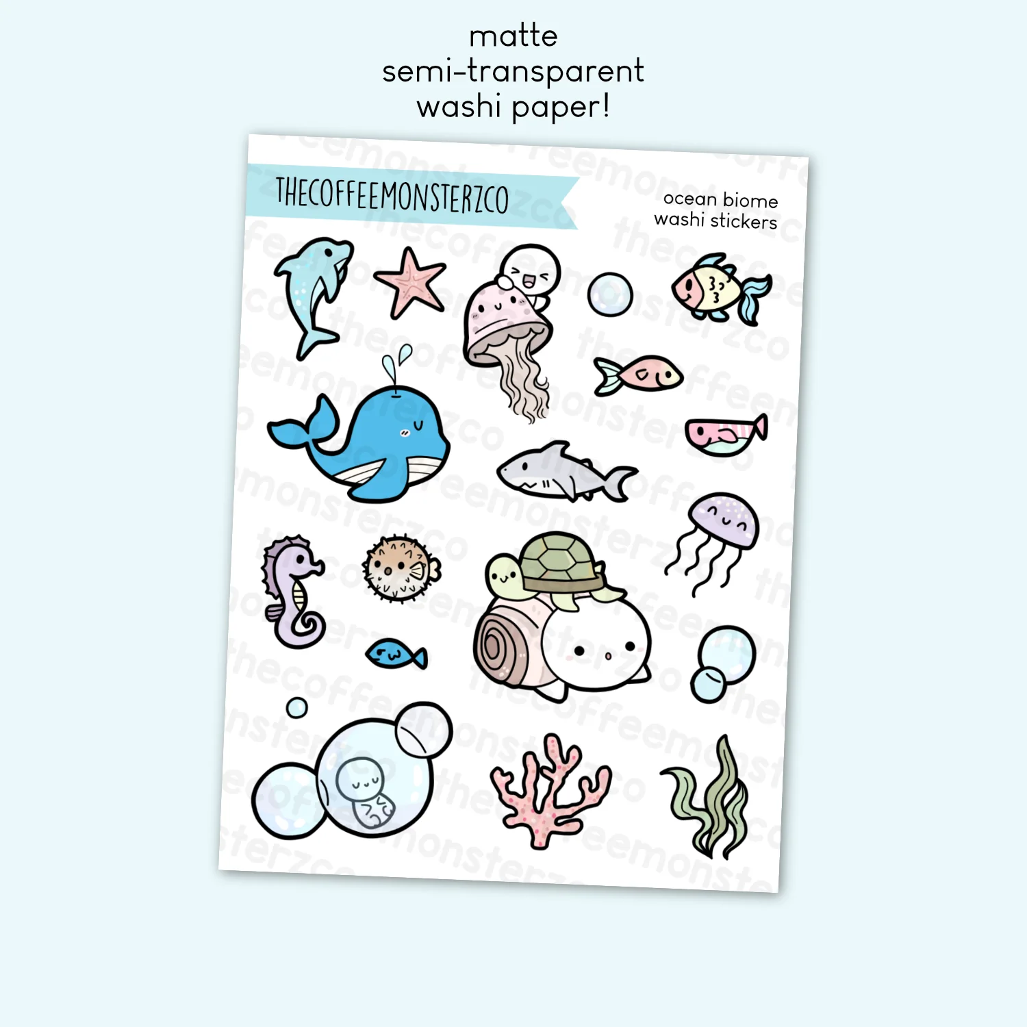 The Four Biomes Large Doodle Washi Stickers - Image 3