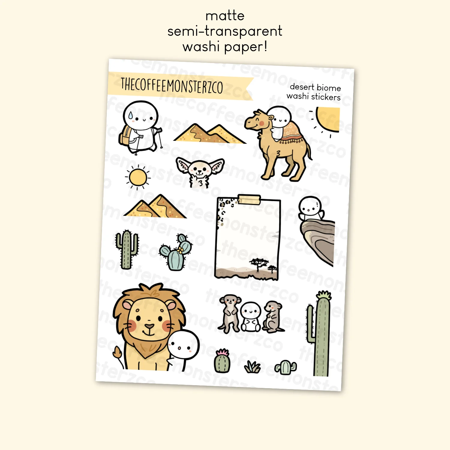 The Four Biomes Large Doodle Washi Stickers - Image 4