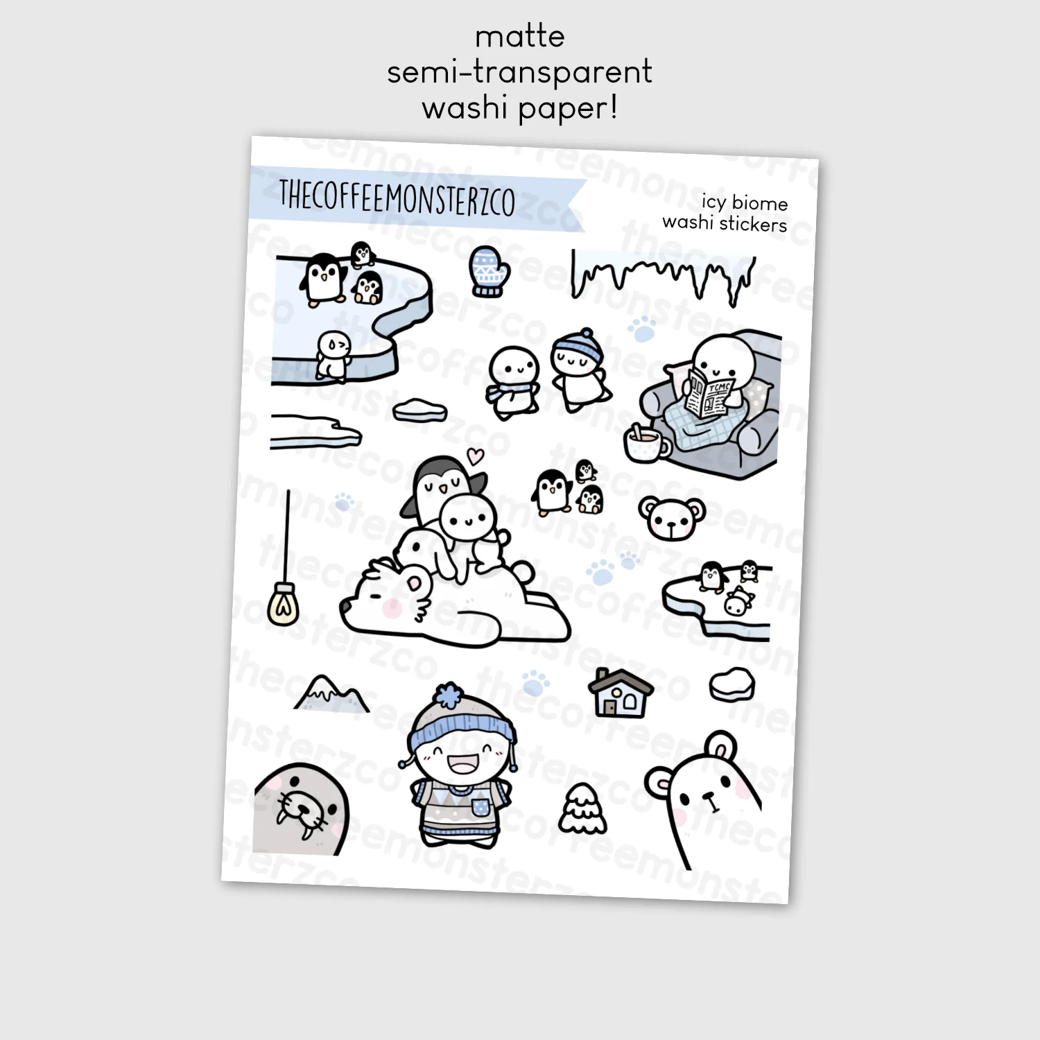 The Four Biomes Large Doodle Washi Stickers - Image 6