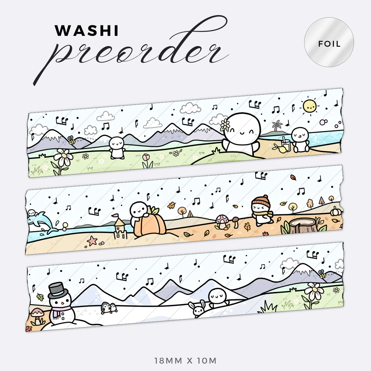 The Four Seasons Washi Tape - 18mm (1 per customer) - Image 4