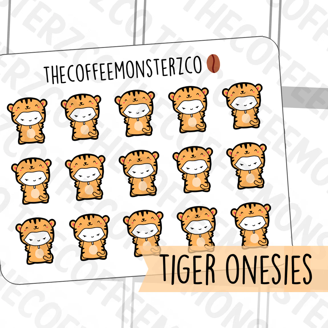 Tiger Onesie Emotis (FINAL STOCK) - Image 3