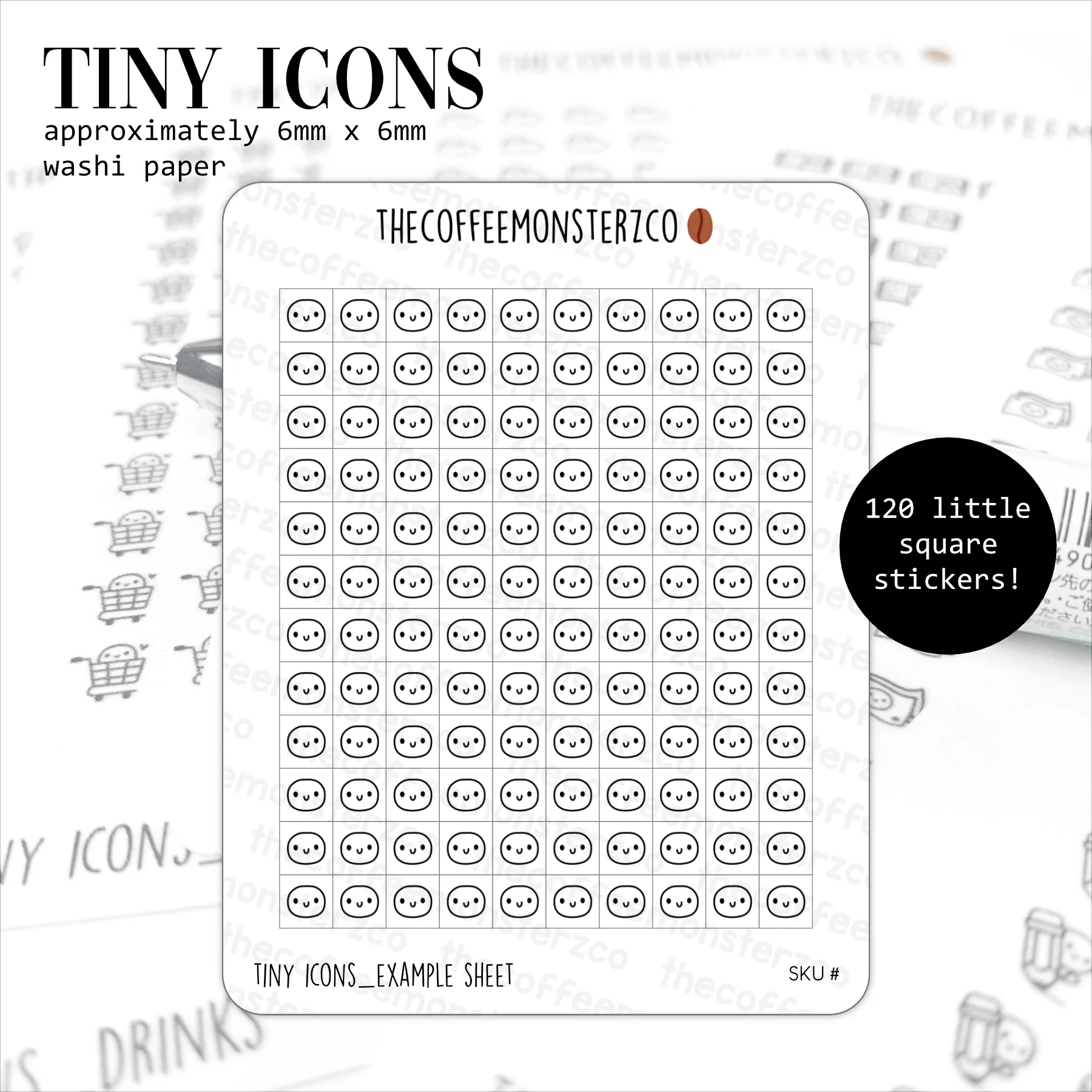 Tiny Icons - Animals (washi paper) - Image 3