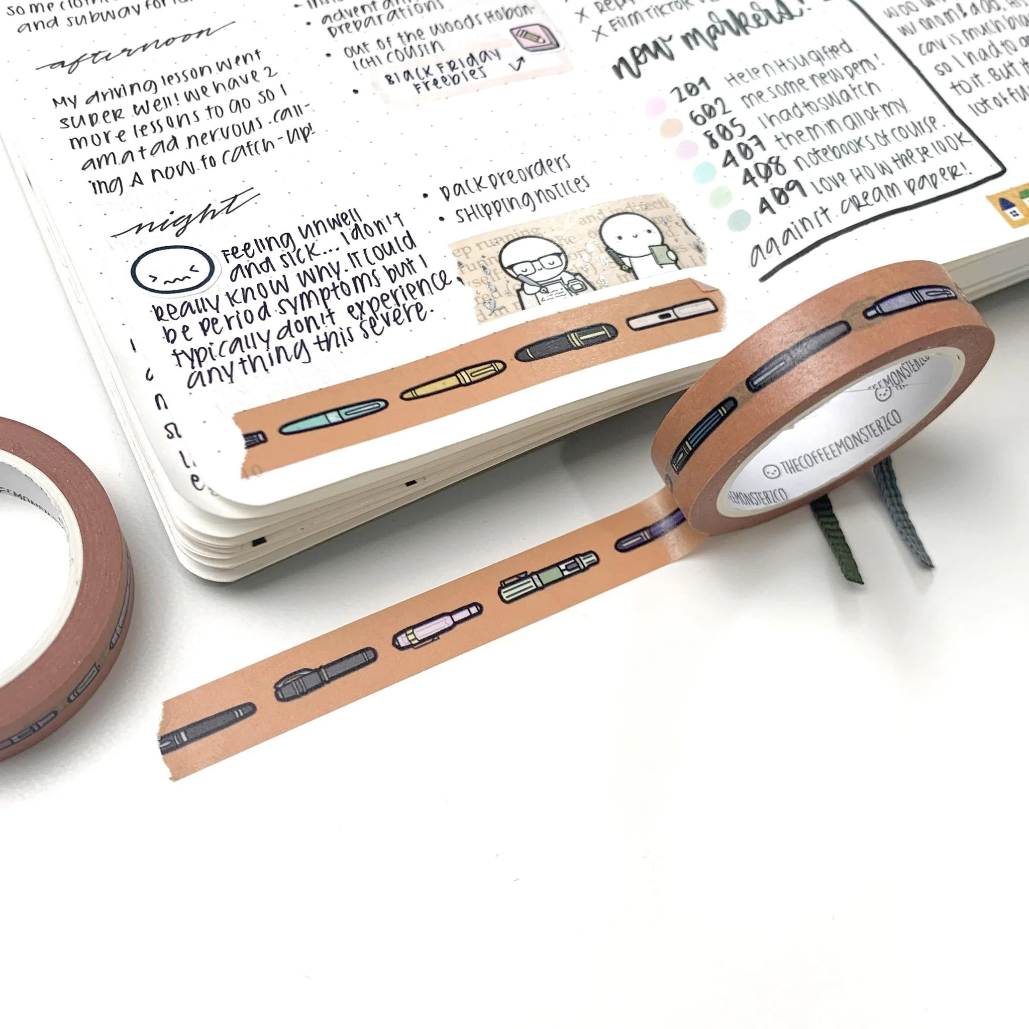 WonderPens x TheCoffeeMonsterzCo Collaboration Washi Tapes - Image 5
