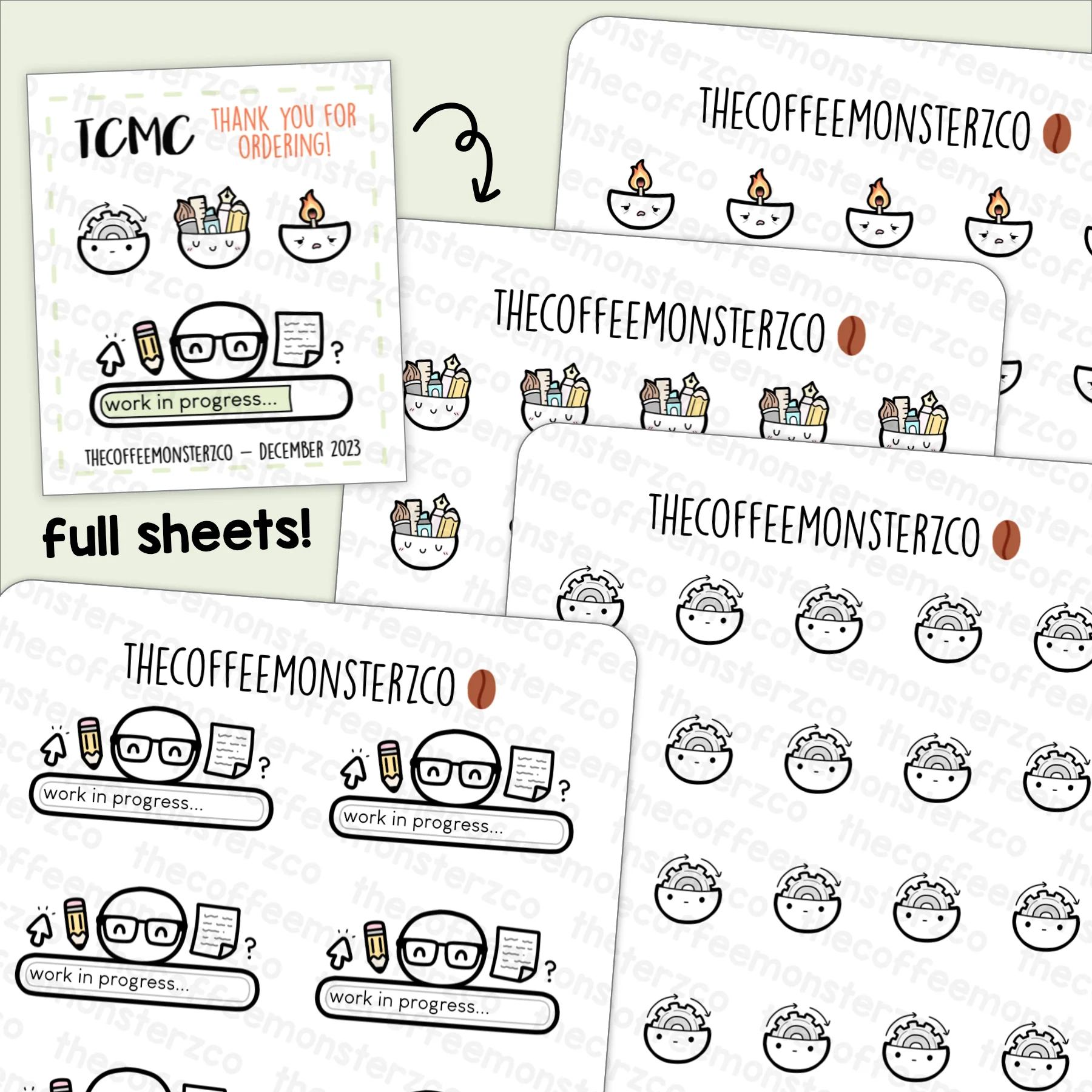 Work Journey Emotis (December 2023 Full Sheets)